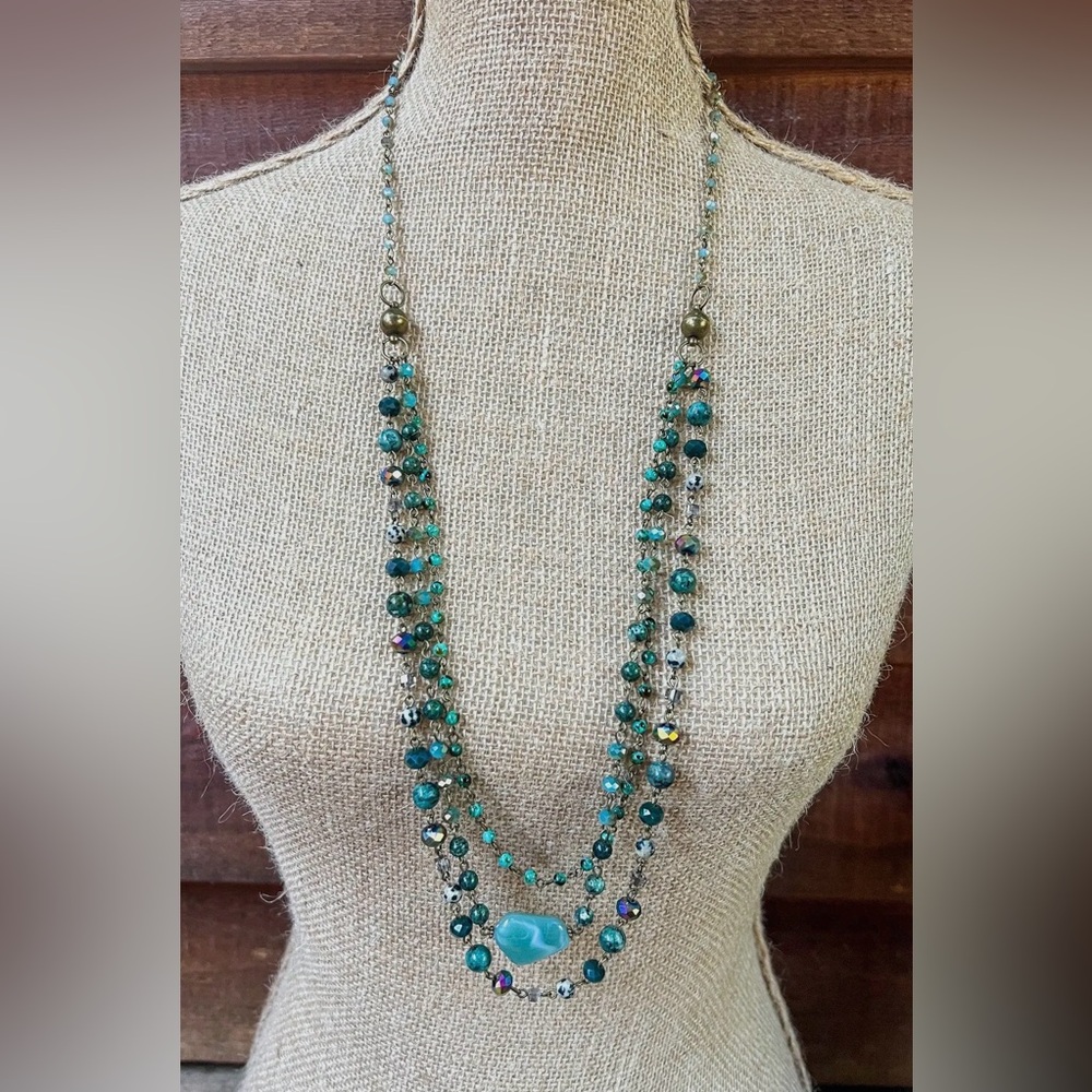 Camden African Turquoise Multi-Strand Beaded Convertible Necklace